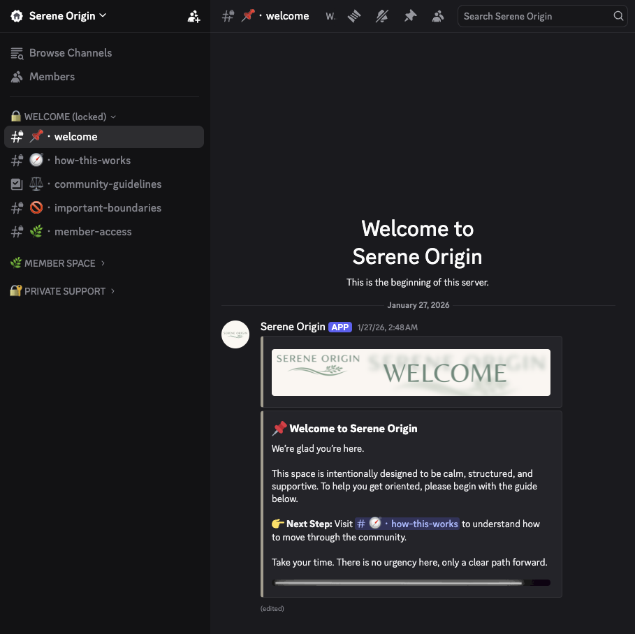 Serene Origins community overview